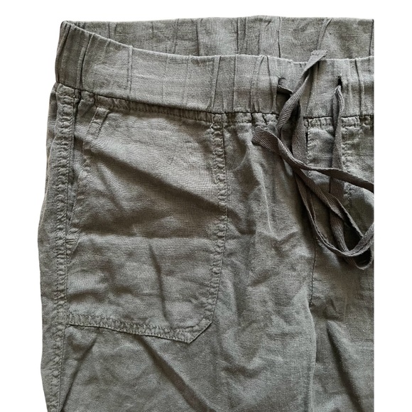 Caslon Women’s 100% Linen Olive Green Lightweight Elastic Waist Joggers - SP - Picture 7 of 14